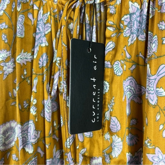 CURRENT AIR Alyce Smocked Gold and Lavender Floral Dress Medium - Picture 11 of 12